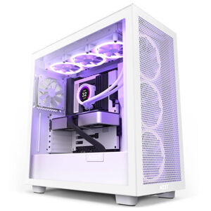 NZXT case H7 Flow edition  ATX  2x 120 mm fan  USB-C  2x USB  tempered glass  mesh panel  white CM-H71FW-01