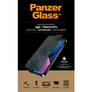 Ochranné temperované sklo PanzerGlass Case Friendly AB s privátnym filtrom pre Apple iPhone 1313 Pro, čierne PROP2745