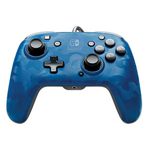 PDP Faceoff Deluxe + Audio Wired Controller for Nintendo Switch, camo blue 500-134-EU-CM02