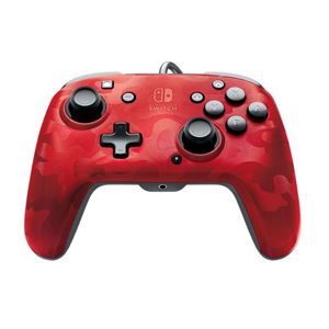 PDP Faceoff Deluxe + Audio Wired Controller for Nintendo Switch, camo red 500-134-EU-CM04