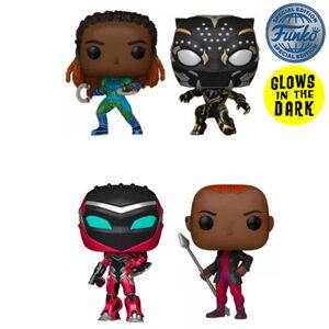 POP! 4 Pack Black Panther 2 Wakanda Forever (Marvel) Special Editon (Glows in The Dark) 4 Pack