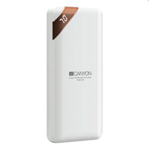 Powerbank Canyon s digitálnym displejom USB-C 10000 mAh, biela CNE-CPBP10W