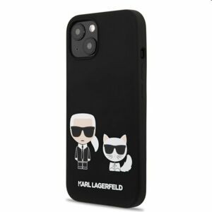 Puzdro Karl Lagerfeld and Choupette Liquid Silicone for iPhone 13, black 57983105893