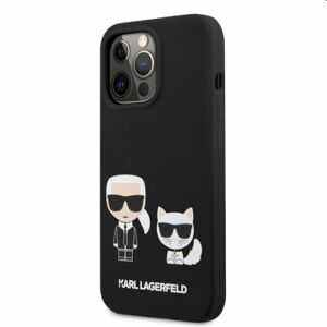 Puzdro Karl Lagerfeld and Choupette Liquid Silicone for iPhone 13 Pro, black 57983105894
