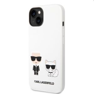 Puzdro Karl Lagerfeld and Choupette Liquid Silicone pre Apple iPhone 14, biele 57983111442