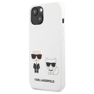 Puzdro Karl Lagerfeld and Choupette Liquid Silicone pre iPhone 13, white 57983105897