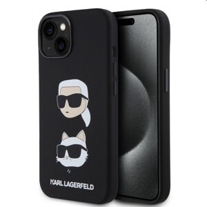 Puzdro Karl Lagerfeld Liquid Silicone Karl and Choupette Heads pre Apple iPhone 15, čierne 57983116858