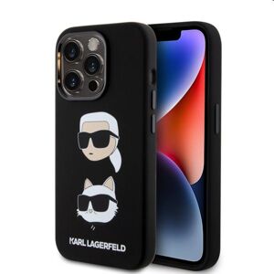 Puzdro Karl Lagerfeld Liquid Silicone Karl and Choupette Heads pre Apple iPhone 15 Pro Max, čierne 57983116861