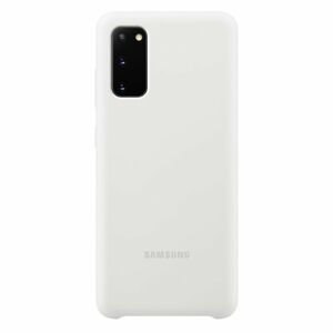 Puzdro Samsung Silicone Cover EF-PG980TWE pre Samsung Galaxy S20 - G980F, White EF-PG980TWEGEU