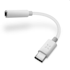 Redukcia FIXED LINK pre pripojenie slúchadiel z USB-C na 3,5 mm jack s DAC chipom, biela FIXL-CJD-WH