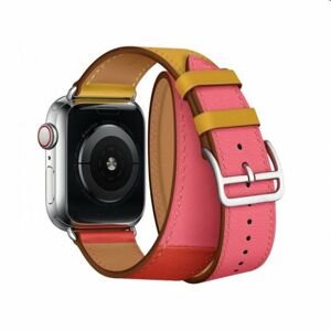 Remienok z teľacej kože (dlhý) COTEetCI pre Apple Watch 424445mm, oranžovoružový WH5261-44-ACR