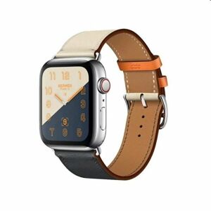 Remienok z teľacej kože (krátky) COTEetCI pre Apple Watch 42/44m, kriedovo/modrý WH5260-44-ICO