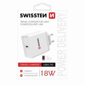 Rýchlonabíjačka Swissten pre iPhone s výkonom 18W a 1 USB-C konektorom, biela 22013510