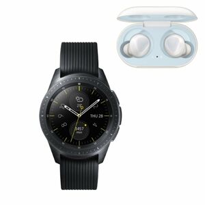 Samsung Galaxy Watch, Black + Samsung Galaxy Buds, White R810 + R170 bundle