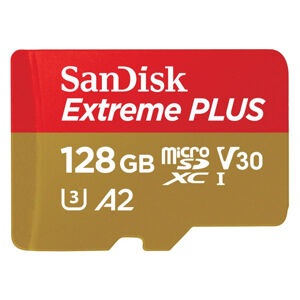SanDisk Extreme PLUS microSDXC 128 GB 200 MBs s adaptérom SDSQXBD-128G-GN6MA