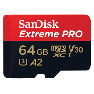 SanDisk Extreme PRO microSDXC 64 GB 200 MBs s adaptérom SDSQXCU-064G-GN6MA