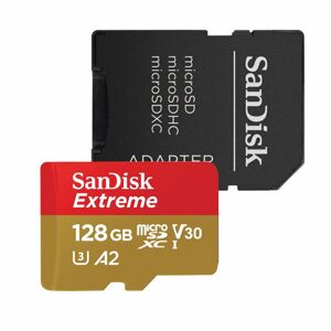 SanDisk Micro SDXC Extreme 128GB + SD adaptér, UHS-I U3 A2, Class 10 - rýchlosť 16090 MBs (SDSQXA1-128G-GN6MA) SDSQXA1-128G-GN6MA