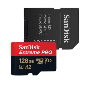 SanDisk Micro SDXC Extreme Pro 128GB + SD adaptér, UHS-I U3 A2, Class 10 - rýchlosť 170/90 MB/s (SDSQXCY-128G-GN6MA) SDSQXCY-128G-GN6MA