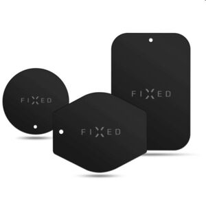 Súprava náhradných plieškov k magnetickým držiakom FIXED Icon Plates, čierna FIXIC-PL-BK