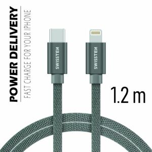 Swissten Data Cable Textile USB-C / Lightning 1.2 m, grey - OPENBOX (Rozbalený tovar s plnou zárukou) 71525202