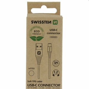 Swissten Data Cable Textile USB / USB-C 1.2 m, biely, eco balenie 71503301ECO