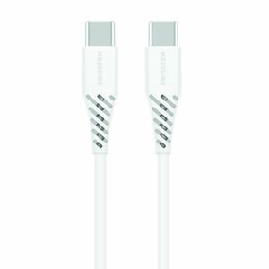Dátový kábel Swissten USB-C / USB-C 1,5 M a s podporou Power Delivery 5A (100W), biely 71506520