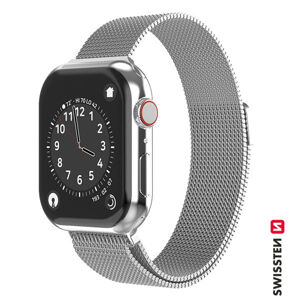 Swissten Milanese Loop remienok pre Apple Watch 38-40, strieborný 46000202