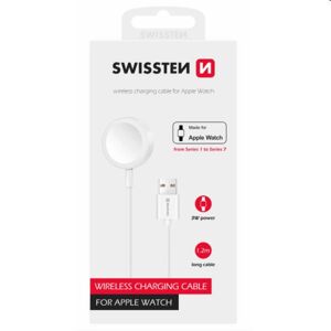 Swissten Nabíjací magnetický kábel pre Apple Watch USB-A 1,2 m, biely 22055511