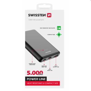 Swissten Power Line Powerbank 5 000 mAh 10W, čierna 22013910