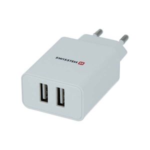 Swissten sieťový adaptér Smart IC 2x USB 2,1A Power + Dátový kábel USB  Lightning MFi 1,2 m, biely 22055000