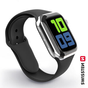 Swissten silikónový remienok pre Apple Watch 38-40, čierny 46000101
