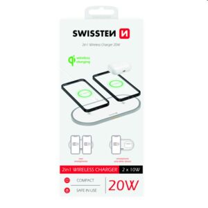 Swissten Wireless Charger 2in1, white - OPENBOX (Rozbalený tovar s plnou zárukou) 22055507