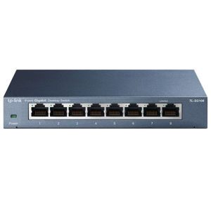 TP-Link TL-SG108 8x gigabitový sieťový switch stolný, kovová sivá TL-SG108