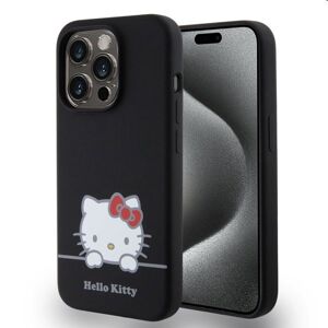 Zadný kryt Hello Kitty Liquid Silicone Daydreaming Logo pre Apple iPhone 15 Pro, čierne 57983116914