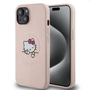 Zadný kryt Hello Kitty PU Kitty Asleep Logo MagSafe pre Apple iPhone 15, ružové 57983116923