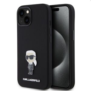Zadný kryt Karl Lagerfeld Liquid Silicone Metal Ikonik pre Apple iPhone 15, čierne 57983116848