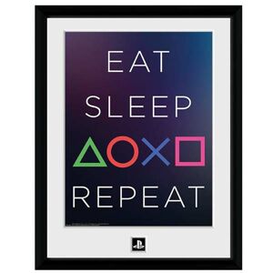 Zarámovaný plagát Eat Sleep Repeat (PlayStation) PFC3234